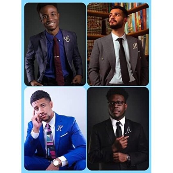 Initial Letter B Brooch Pin Fashion Silver and Gold with Crystals Set of… - Picture 5 of 6